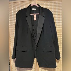 NWT Black Blazer with Satin Lapel